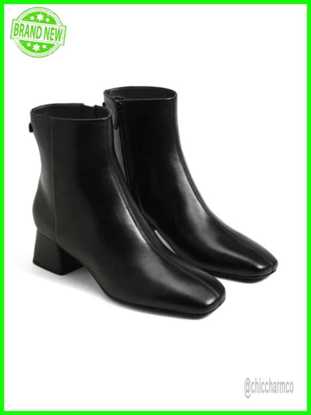 Womens Suede Ankle Boots Square Toe Chunky Low Heel Zip Booties Fall